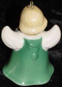 Goebel 1999 Annual Angel Bell Christmas Ornament Green  