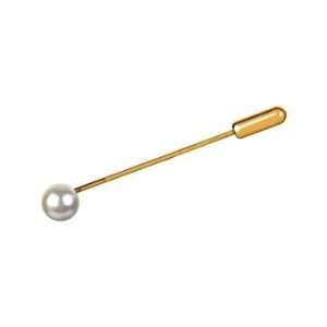  Gold Plated Cravat Pin   Pearl Jewelry