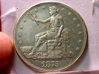 1875 CC XF SILVER TRADE DOLLAR ID#L23  