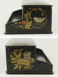 ANTIQUE FRENCH CHINOISERIE JAPANESQUE INKWELL DESK BOX  