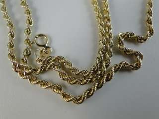 Solid 14K Yellow Gold Twisted Rope 18 Necklace 2.8 grams Scrap  