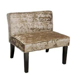  Chair in Taupe Crushed Velvet with Black Wooden Legs