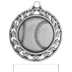 Hasty Awards 2.5 Custom Baseball With Stars Medals SILVER MEDAL/WHITE 