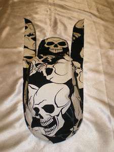 Harley Toms Steel & Bones Doo Rag Chef Hat Do Rag Bandana Skullcap 