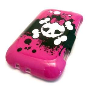 HTC Wildfire S Pink Emo Bow Tie Skull Cute GLOSS SMOOTH 