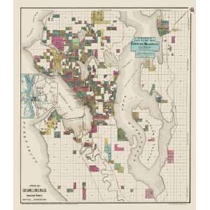  SEATTLE/ENVIRONS WASHINGTON/WA LANDOWNER MAP 1890