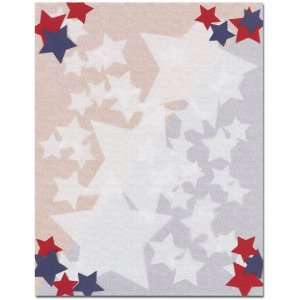   White & Blue Patriotic Stars Letterhead & Flyer Paper