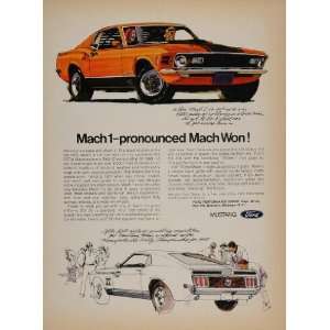  1970 Print Ad Ford Mustang Mach 1 SCCA Rally Race Car 
