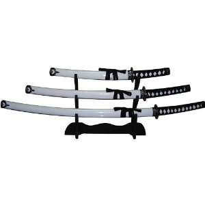  White Samurai 3 pc Sword Set