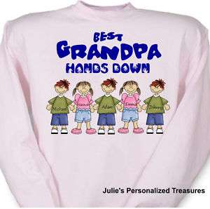 Personalized Best Grandma Hands Down Sweatshirt Sm 4X  