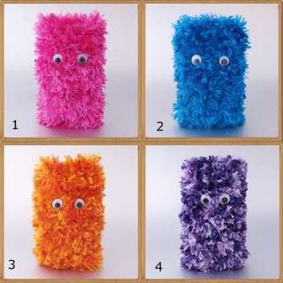 Fluffy Cute  Cover Ipod Sock Mobile Phone Pouch Eyes  