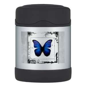    Thermos Food Jar Blue Butterfly Still Life 