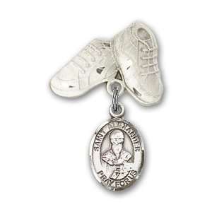   Baby Badge with St. Alexander Sauli Charm and Baby Boots Pin Jewelry