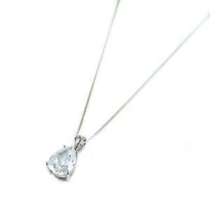  Sterling Silver Cubic Zirconia Pendant Necklace: Jewelry