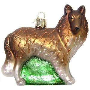 Old World Christmas Brown Collie Dog Glass Ornament #12204:  