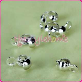 pkg of 20 Jewelry Clam Shell Bead Tips knot Cover 4mm  