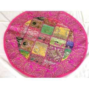   PINK ROUND INDIA DECOR COUCH FLOOR PILLOW CUSHION 26