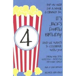 Popcorn, Custom Personalized Neutral Birthday Invitation, by Inviting 