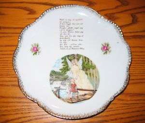 DANISH porcelain GUARDIAN ANGEL Plate w/ Danish poem!  