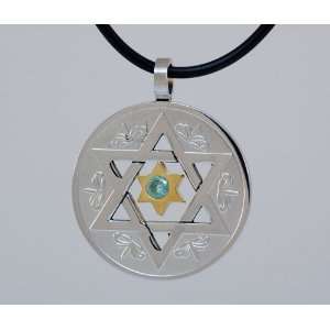  Stainless Steel Star of David Circle Pendant Jewelry
