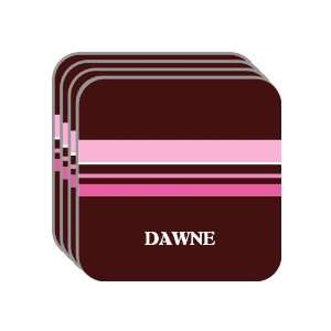 Personal Name Gift   DAWNE Set of 4 Mini Mousepad Coasters (pink 