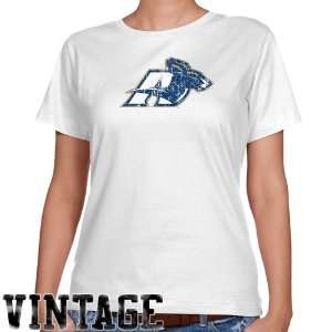   White Distressed Logo Vintage Classic Fit T shirt