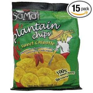 Samai Plantain chips Sweet Chipotle, 2.65 Ounce (Pack of 15)