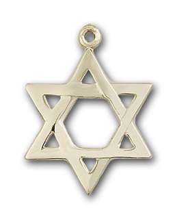 12K Gold Filled Star of David Jewish Pendant Necklace  