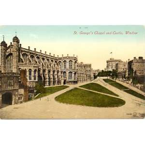 1915 Vintage Postcard St. Georges Chapel and Castle Windsor England