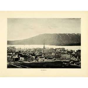  1896 Halftone Print Tromso Norway Cityscape Norwegian Church 