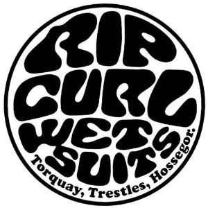  Rip Curl Wetty Logo Black Die Cut Sticker: Toys & Games