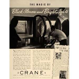  1937 Ad Crane Valves Laboratory Testing Black Mirrors 