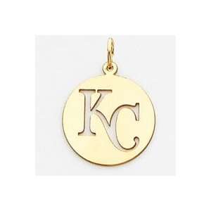  14K Kansas City Royals Large Initials Cut Out Disc Charm 