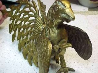 Brass Fighting Rooster Statue 6x8 Screws Trophy Plaque Mount 237 