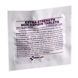  Extra Strength Non Aspirin Tablets, (5) 2 Tablet Packs per 