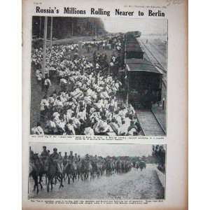  1914 WW1 Russian Soldiers Train Railway Tsar Army Horse 