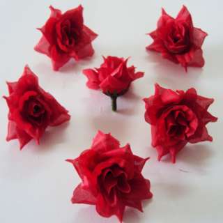 24 Red Silk flower head rose wedding decoration Table  