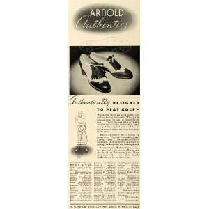  1936 Ad M N Arnold Shoe Co. Arnold Authentic Shoes Golf 
