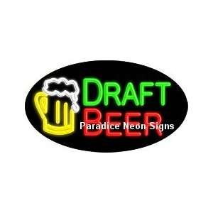  Flashing Draft Beer Neon Sign (Oval): Sports & Outdoors