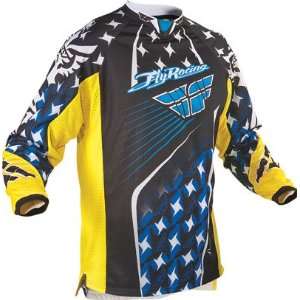  Fly Racing Kinetic Jersey , Color: Yellow/Blue, Size: Sm 