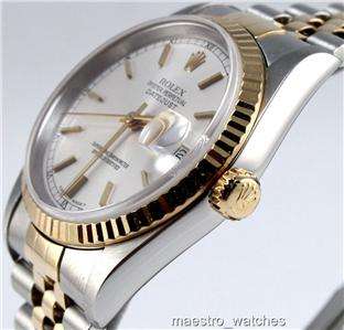 Genuine Mens Rolex Datejust Watch 16233 U series Silver Dial w 