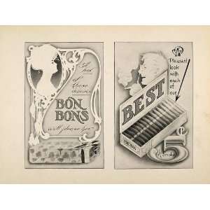   Design Art Nouveau Bon Bons Cigars   Original Print: Home & Kitchen