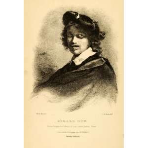  1908 Lithograph Dutch Golden Age Painter Gerard Dow Self Portrait 