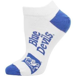   Blue Devils Ladies White Logo & Name Ankle Socks