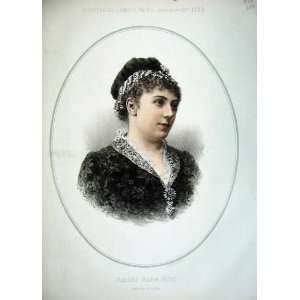   1883 Colour Portrait Madame Marie Roze Prima Donna Art