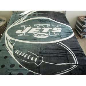  Royal Plush Raschel Blanket/throw   New York Jets