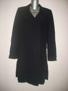 Womans ANN DEMEULEMEESTER Long Black Wool Jacket Size 38 Nice  