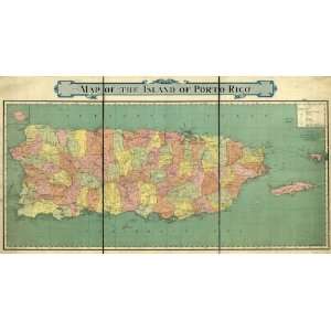  1915 map of Puerto Rico: Home & Kitchen