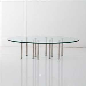  Rome Oval Coffee Table With 10 Stainless Steel Legs