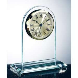  Jade Glass Gold Roman Arch Clock Trophy